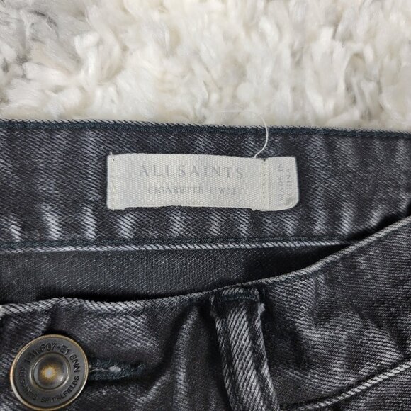 Allsaints Cigarette Button Fly Jeans Men's Size 32x30 Skinny Slim Stretch Denim - Picture 2 of 9